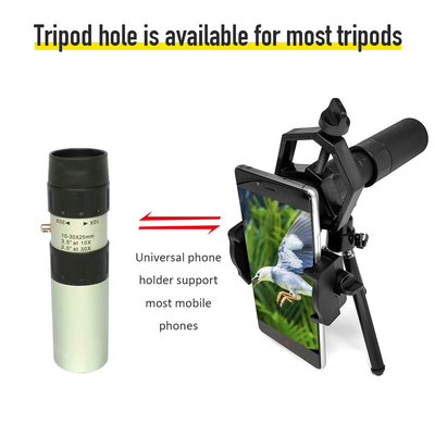 Lente zoom Handheld universal do telescópio 10-30X25 HD do monocular
