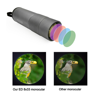 Telescópio do monocular do vidro 8x33 HD do ED com a fase corrigida