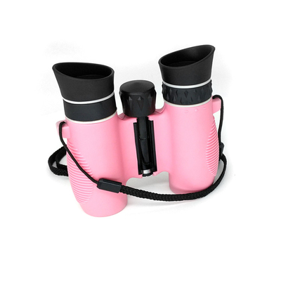 Binóculos óticos das crianças de prisma Bak4, os binóculos cor-de-rosa das crianças 6x21 à prova de choque