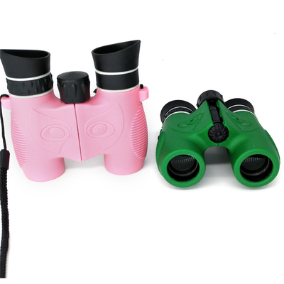 Binóculos óticos das crianças de prisma Bak4, os binóculos cor-de-rosa das crianças 6x21 à prova de choque
