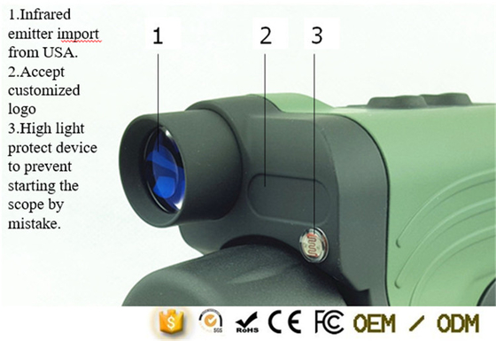 monocular impermeável da visão noturna do Ir da longa distância de 2X24 4x50 6x30 com função video