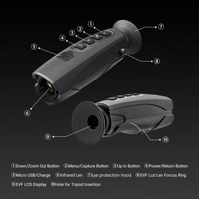 Do monocular Handheld da imagiologia térmica de T-72 384x288 óculos de proteção infravermelhos da visão noturna